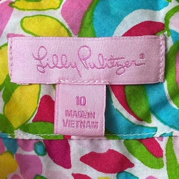 Lilly Pulitzer Print Blouse Size 10 - Picture 8 of 10